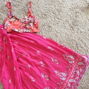ZARA pink long beach skirt